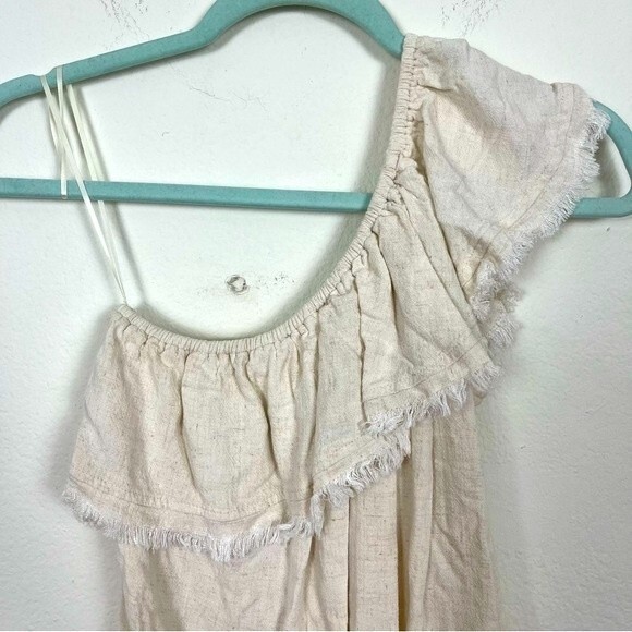 Promesa One Shoulder Ruffle Bodysuit- Snaps- Fringe Ends- Size Small - Picture 4 of 6